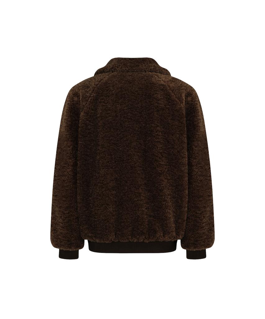 Hongwoosung Oversized 2Way Short Fur Jacket_Brown
