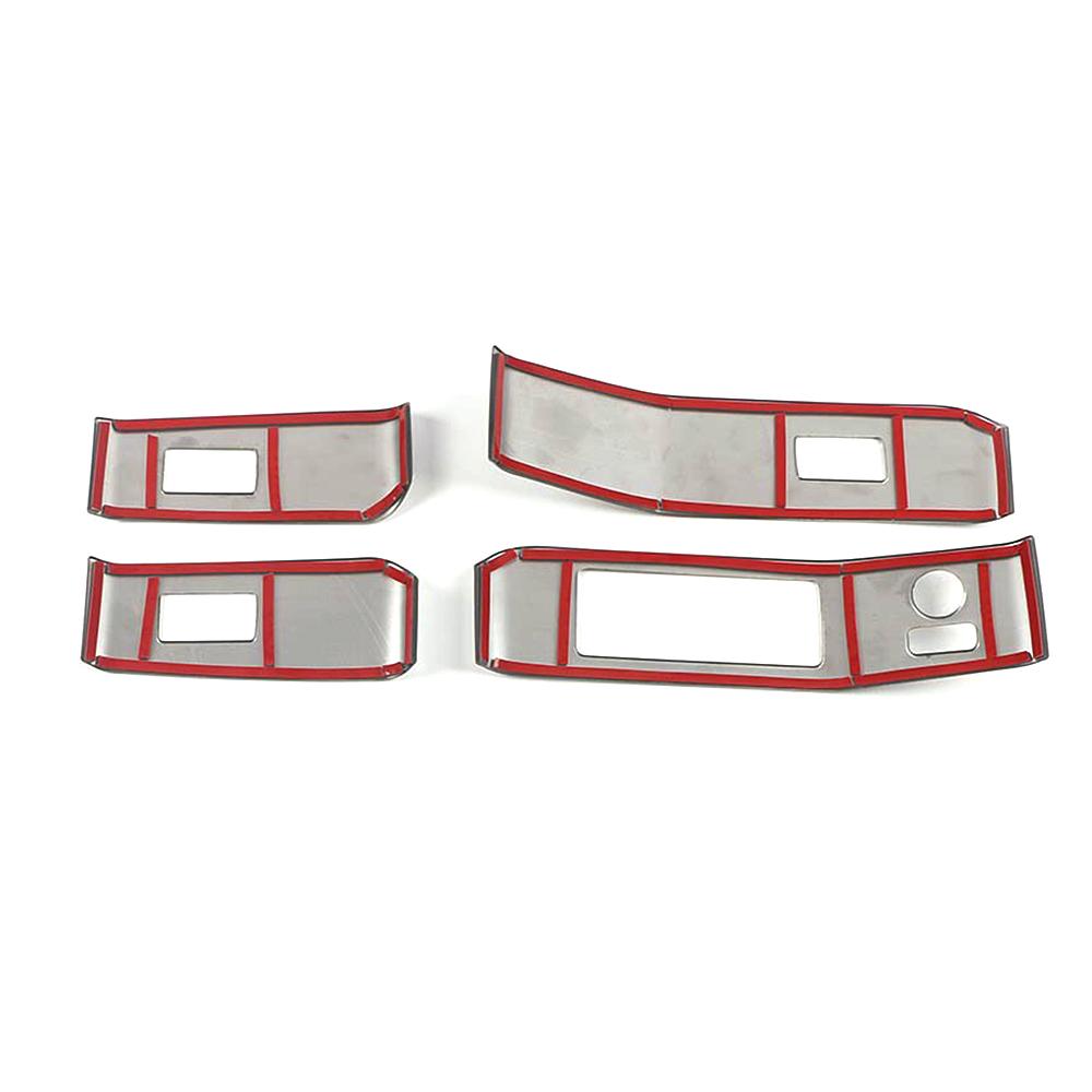 For Toyota Highlander XU70 2024 Car Window Lift Switch Button Cover Trim Door Armrest Panel Interior Accessories Stainless Steel