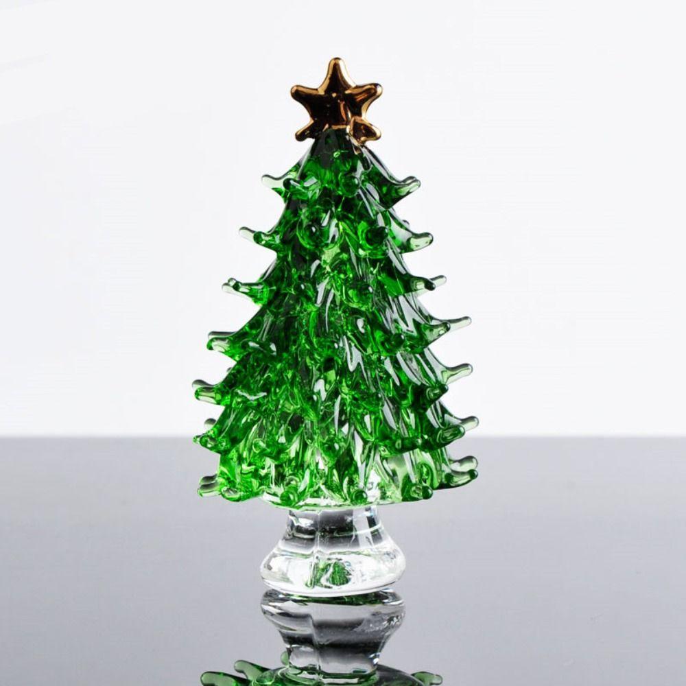 Home Xmas Decoration Christmas Tree Figurines Souvenir Gifts Art&Collection Crystal Miniature Crystal Paperweight Crafts