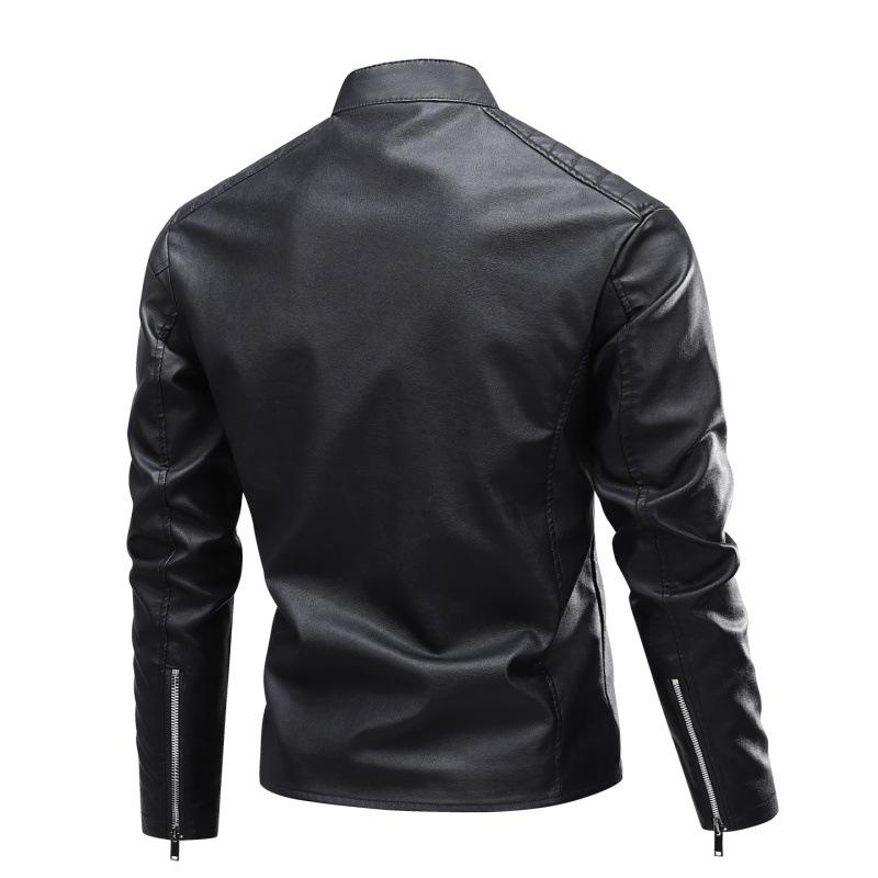 Leder Herren Freizeitjacke Koreanische Version von Schlank und Gutaussehend Junge Motorradjacke Für Frühling und Herbst