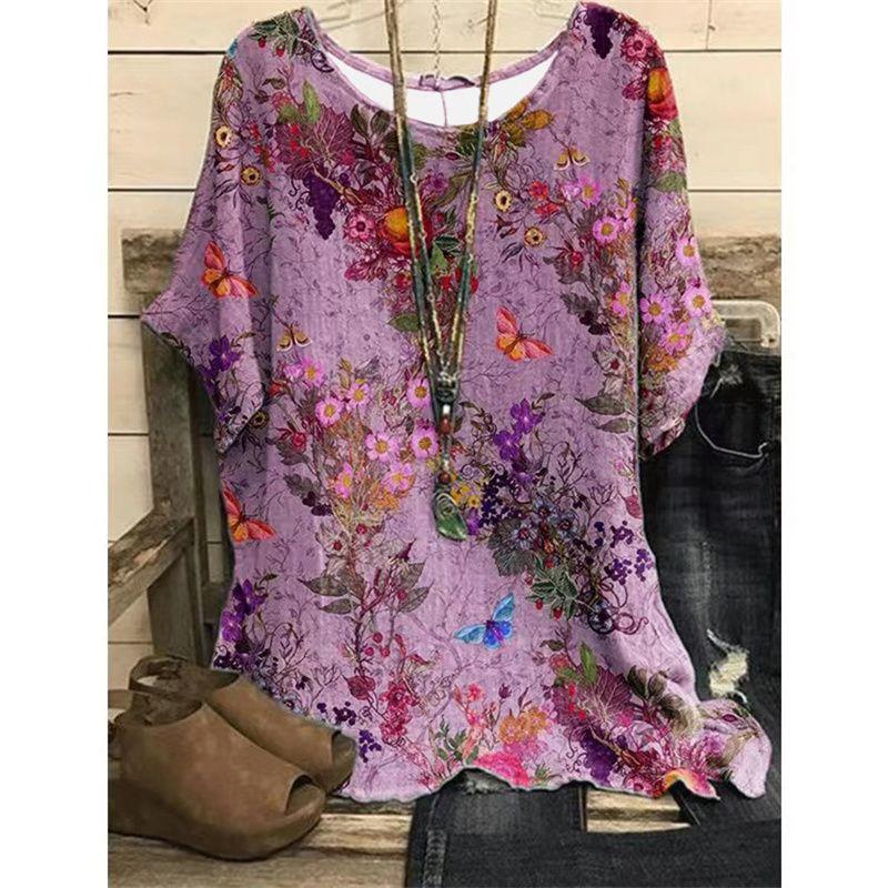 XL-5XL Women T Shirt plus Print Ladies Tops Plus size Print Women Short Sleeve T-shirt