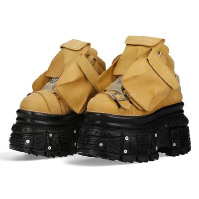 Fashion Thick Sole Lace Up Short Boots 2024 Autumn New Round Toe Punk Street Rock Sports Casual Shoes Black Fashion Women's Ankle Boots