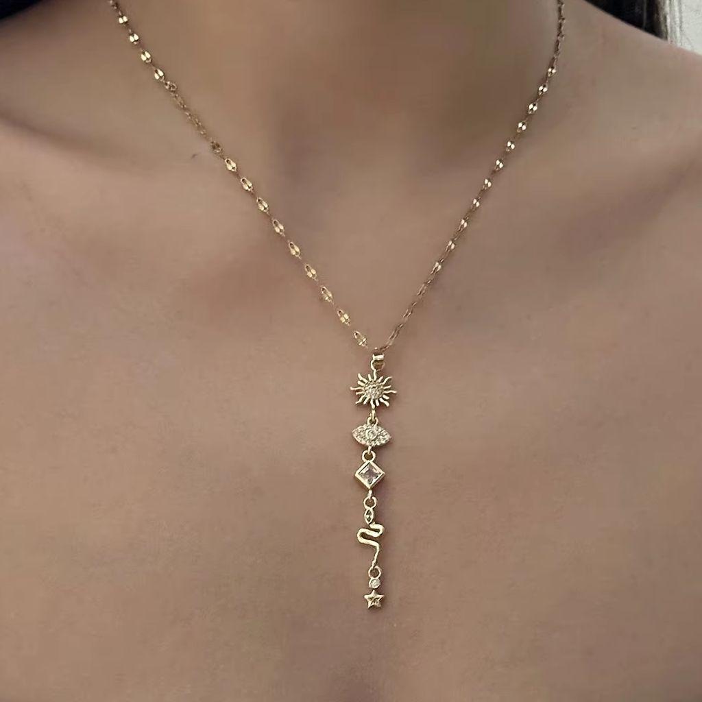 Bohemian Starfish Shell Conch Turtle Pendant Necklace for Women Punk Thick Chain Flower Choker Charm Summer Vacation Jewelry