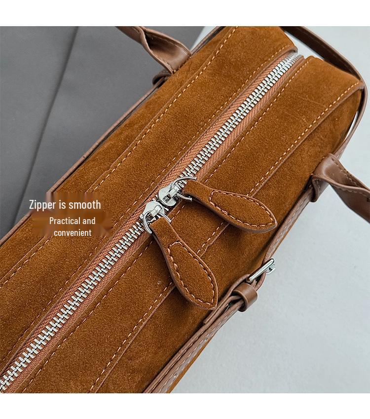 Yuezi Frosted Leather Baguette Bag: 2025 Autumn/Winter Boston Shoulder & Underarm Handbag