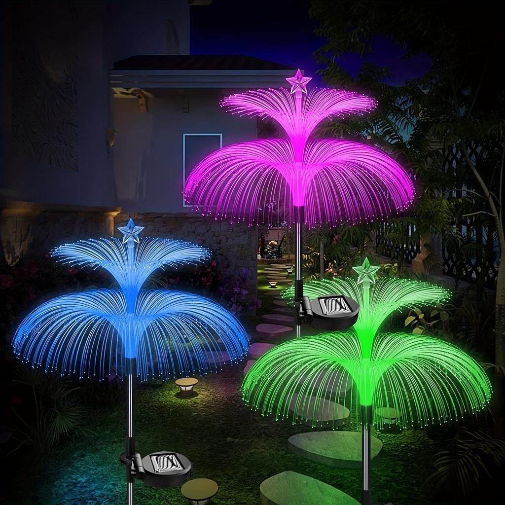 1Pcs Multi-layer LED solar jellyfish light, 7 modes, outdoor garden decorative light, courtyard landscape light, holiday gift