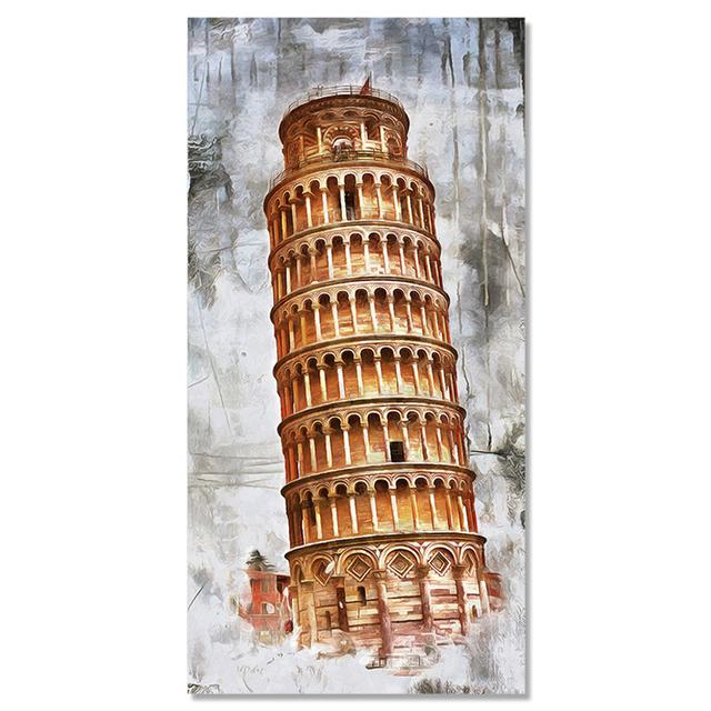 World City Landscape Paris Eiffel Tower London New York Hand-painted Poster Nordic Style Wall Art Picture Home Decor Canvas