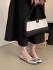 French Silver Retro Square Head Light Mouth Low Heel Single Shoes Women's Summer 2025 New with Skirt Versatile Mary Jane Shoes