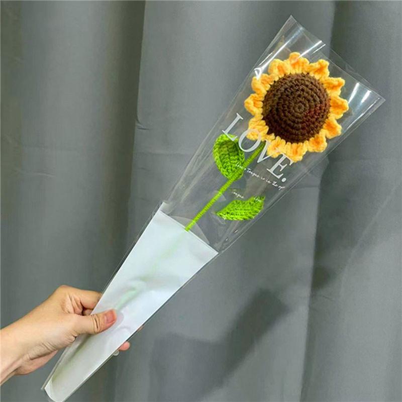 1/3Pc Hand-Woven Creative Knitting Bouquet Hand Knitting Sunflower Artificial Bouquet Decoration Fake Flowers