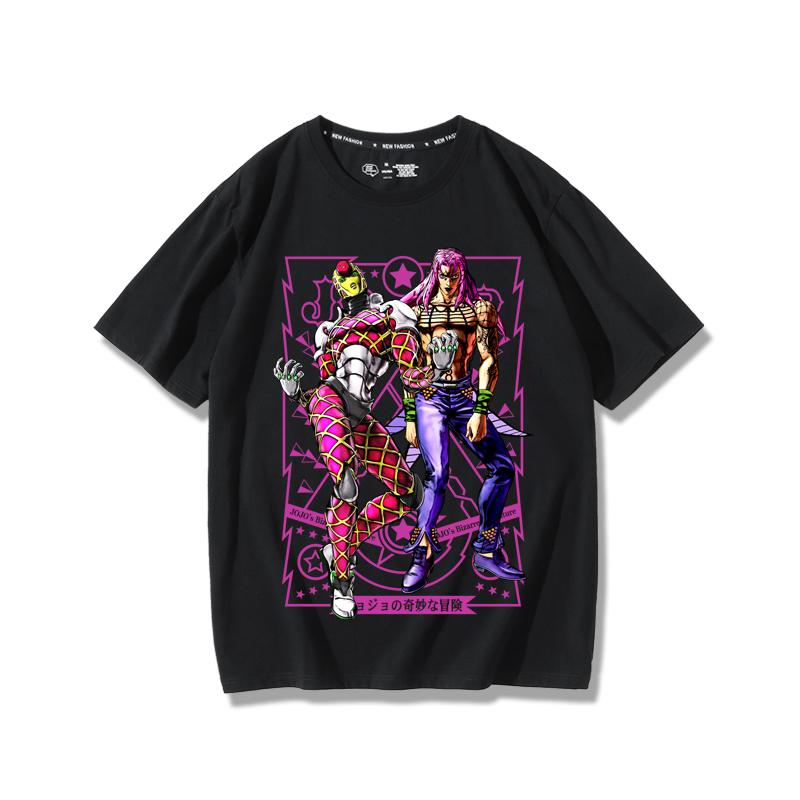 JoJo's Bizarre Adventure anime potlač postáv letné pánske 100% bavlnené tričko vonkajšie ležérne pohodlné trendové streetwear