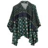 Sacai [Good Condition] 21-05583 Komon Print Back Sheer Short Sleeve Blouse/ Tops 1 greenUsed