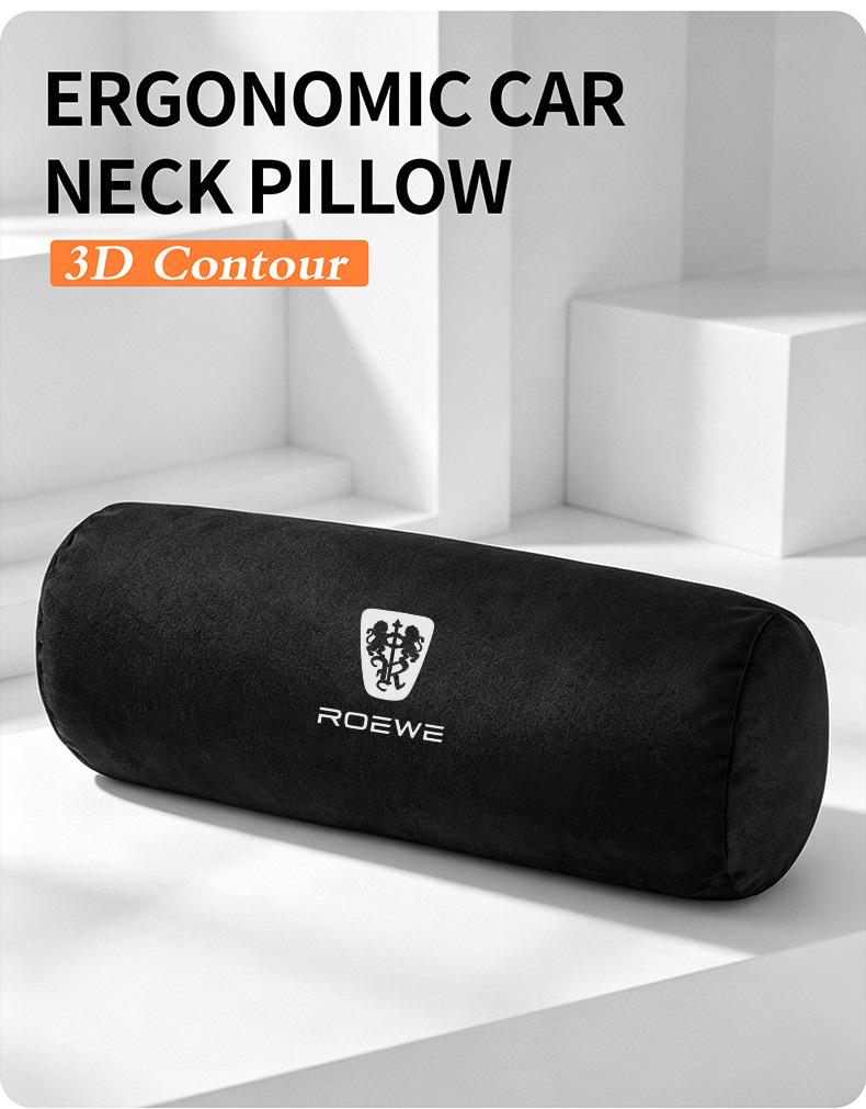ROEWE Suede Neck Pillow: Soft, Elastic, and Comfortable Car Headrest for Ultimate Driving Comfort.