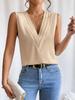Women's Seasonal Women's T-shirt Women's Solid Color Casual Loose Sleeveless Top Casual Fashion Sleeveless Top