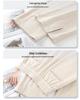 2024 Women's Khaki Wool-Blend Slit Wide-Leg Pants for Autumn/Winter