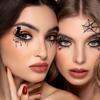 10 Pairs Halloween Eye Stickers Sweatproof Halloween Face Tattoo Stickers Spider Bat Skull Women Masquerade Cosplay Party