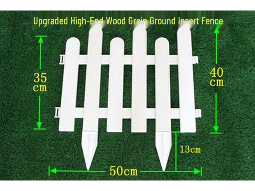 White Plastic Picket Fence for Garden, Flower Bed, or Kindergarten Decoration