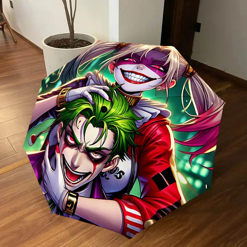 1PC Warner Joker Harley Umbrella-8-Rib Reinforced, Automatic Open, Lightweight & Durable-A44