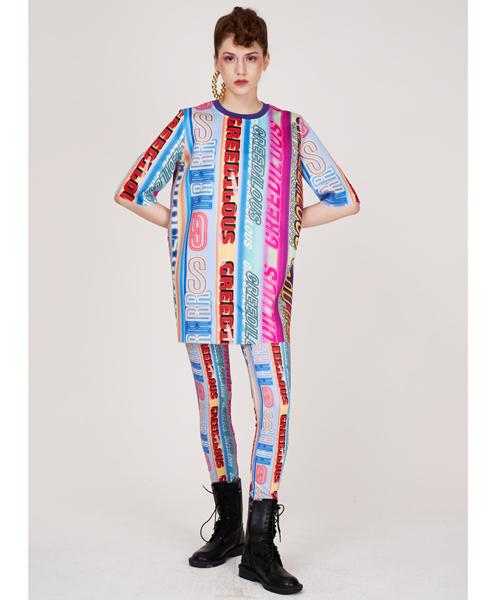 GREEDILOUS Letter Stripe Dress