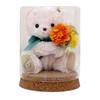 Birthday Teddy Bear Mini Flower Glass Gift Tete [Petit Lou] & Bouquet, (November)