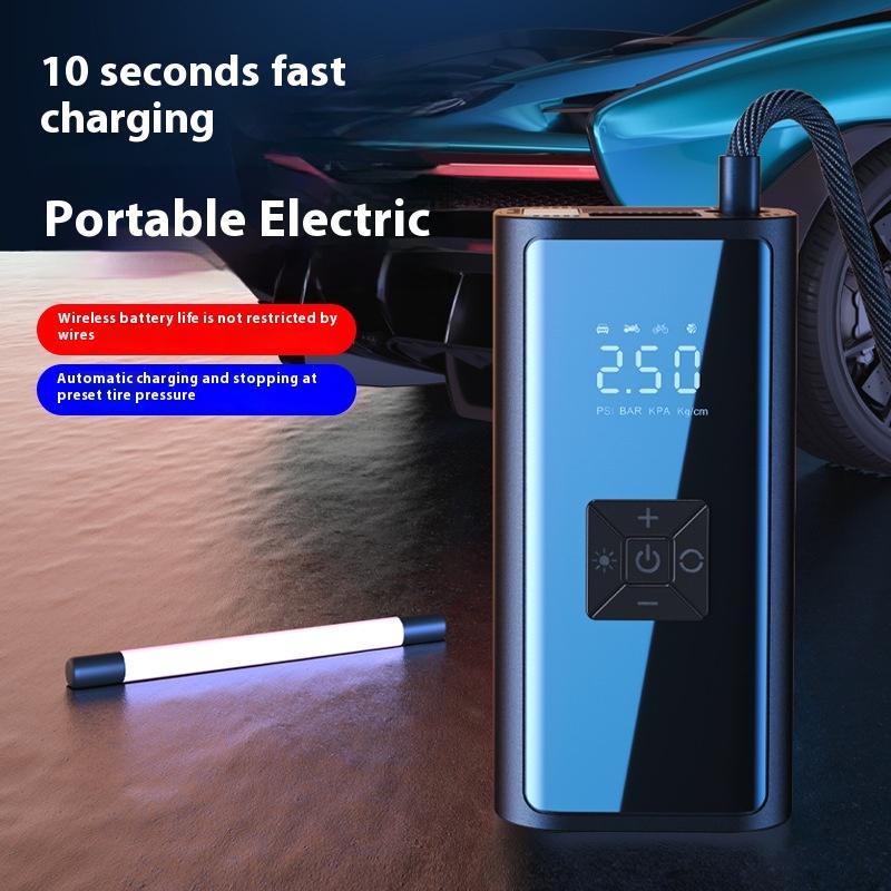 Электрический насос для шин Перезаряжаемый Портативный Автомобильный Надувной Насос ЖК-дисплей Надуватель для автомобильных шин Автомобиля Велосипеда Мяча