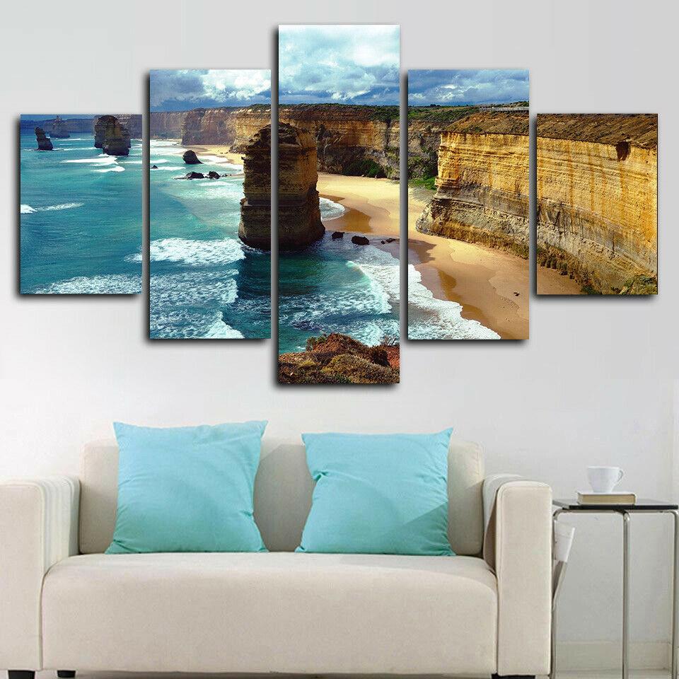 

Двенадцать апостолов Пляж Вид Плакат 5 Панель Картина Печать Настенная Живопись Холст Декор Стены Для Гостиной Без Рамы 20x35cm*2 20x45cm*2 20x55cm*1