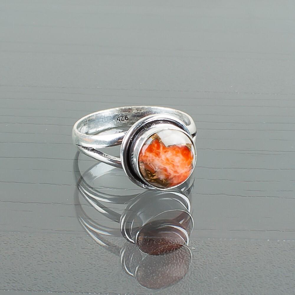 Orange Copper Turquoise Gemstone 925 Sterling Silver Jewelry Handmade Boho  Ring RR-11-39