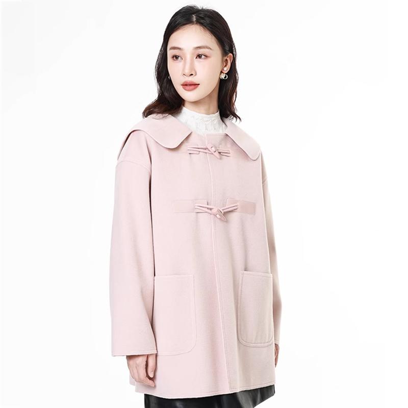 Maslan Solid Color Fashion Doll Collar Coat
