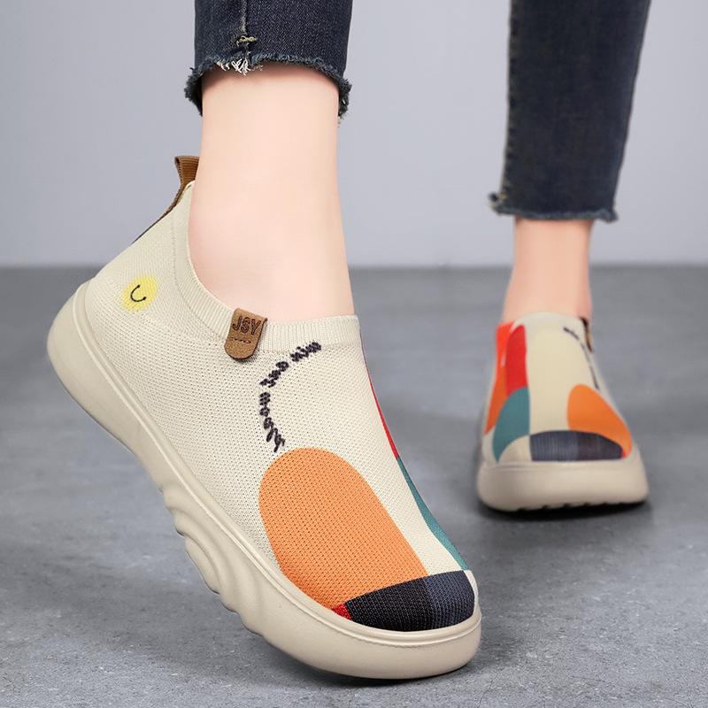 Women's Summer Casual Platform Slip-On Shoes - Thick-Soled, Lightweight, Breathable Mom Sneakers