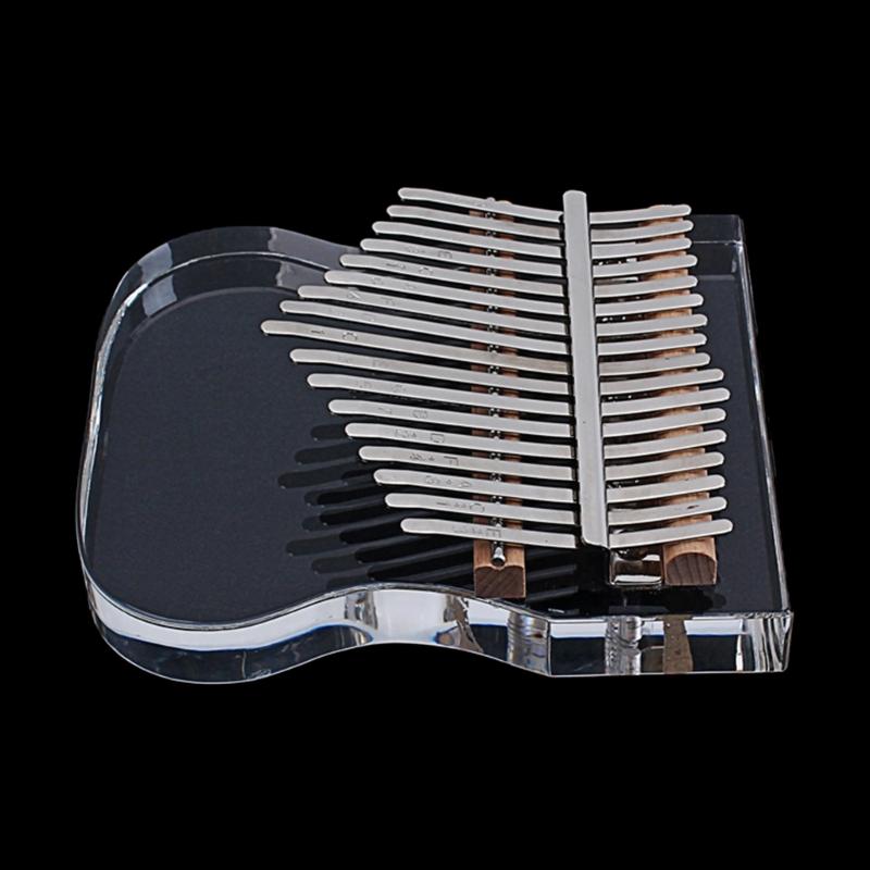 Transparent Kalimba Acrylic Finger Pianos 17 Keys Thumb Piano with Letters and Notes Musical Instrument Gifts for Girls