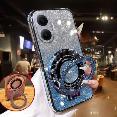 Banho de Luxo Para Xiaomi Poco F7 Pro Ultra 5G Capa Magnética Glitter Diamante Para Xiaomi Poco F7 Ultra Pro 5G Capa de Silicone Macio