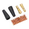 15 Piece Welding Accessories Kit PTFE Gasless Nozzles Brass Gas Diffuser 9mm Copper Electrode Tips