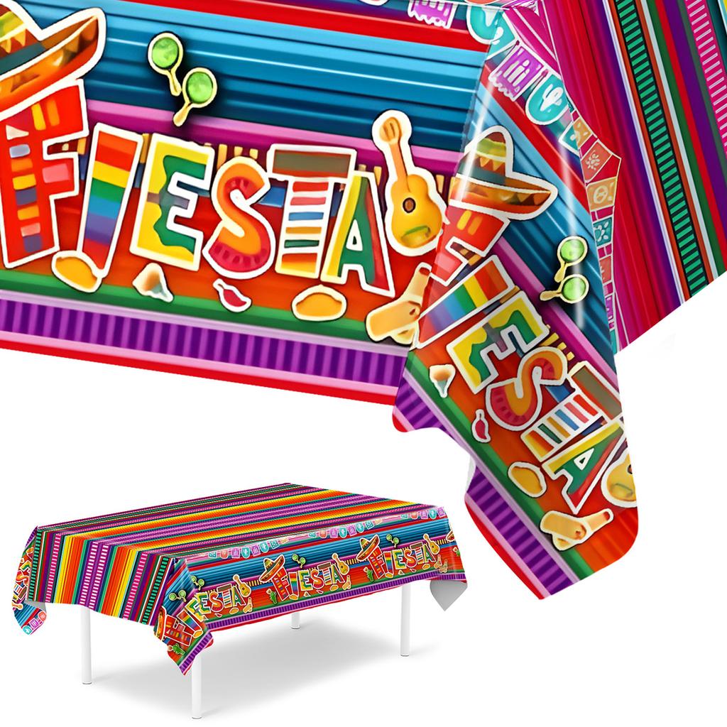 Mexican Theme Fiesta Party Waterproof Plastic Tablecloth Birthday Party Decor Kids Tablecloth Dining TableCover Kitchen Supplies