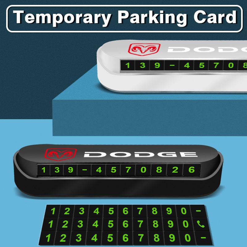 1Pcs Car Temporary Parking Card Plate Badge Car Styling for Dodge Caliber Ram 1500 Stratus Dart Caravan Charger Grand Caravan Journey