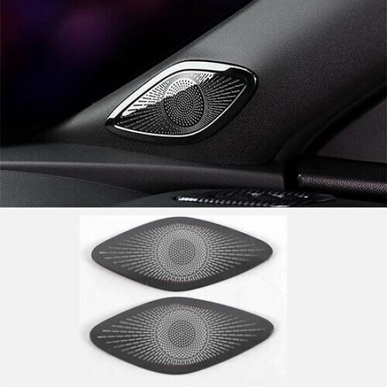 Fit For Chevy Trax 2024 Gloss Black Steel A Pillar Speaker Frame Cover Trim 2PCS