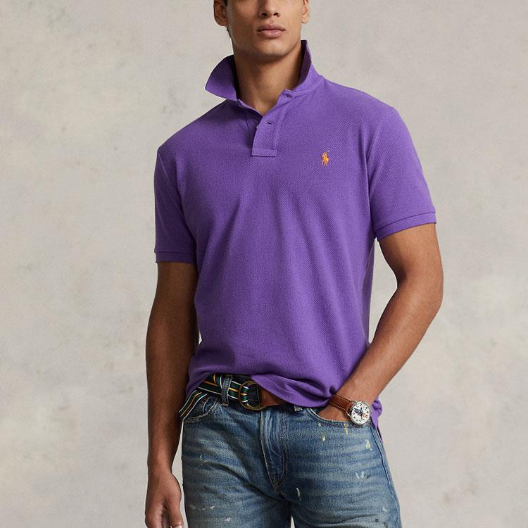 Polo Ralph Lauren Solid Color Cotton Polo Shirt With Small Pony Embroidery Men Tops Purple MNPOKNI1N822265-510