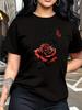 A Trendy and Fashionable Short-Sleeve Women'S T-Shirt Featuring A Easy Round Neck Design,
