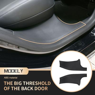 For Tesla Model Y - Car Rear Door Sill Guards Door Welcome Pedal Threshold Anti-Dirty Protective Pad TPE Accessories
