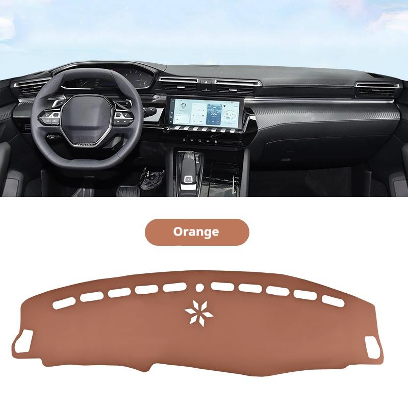 Für Peugeot 508L Leder Auto Armaturenbrett Sonnenschutzmatte Instrumentenbrett Rutschfeste Abdeckung Leder Zubehör Innenraumleisten