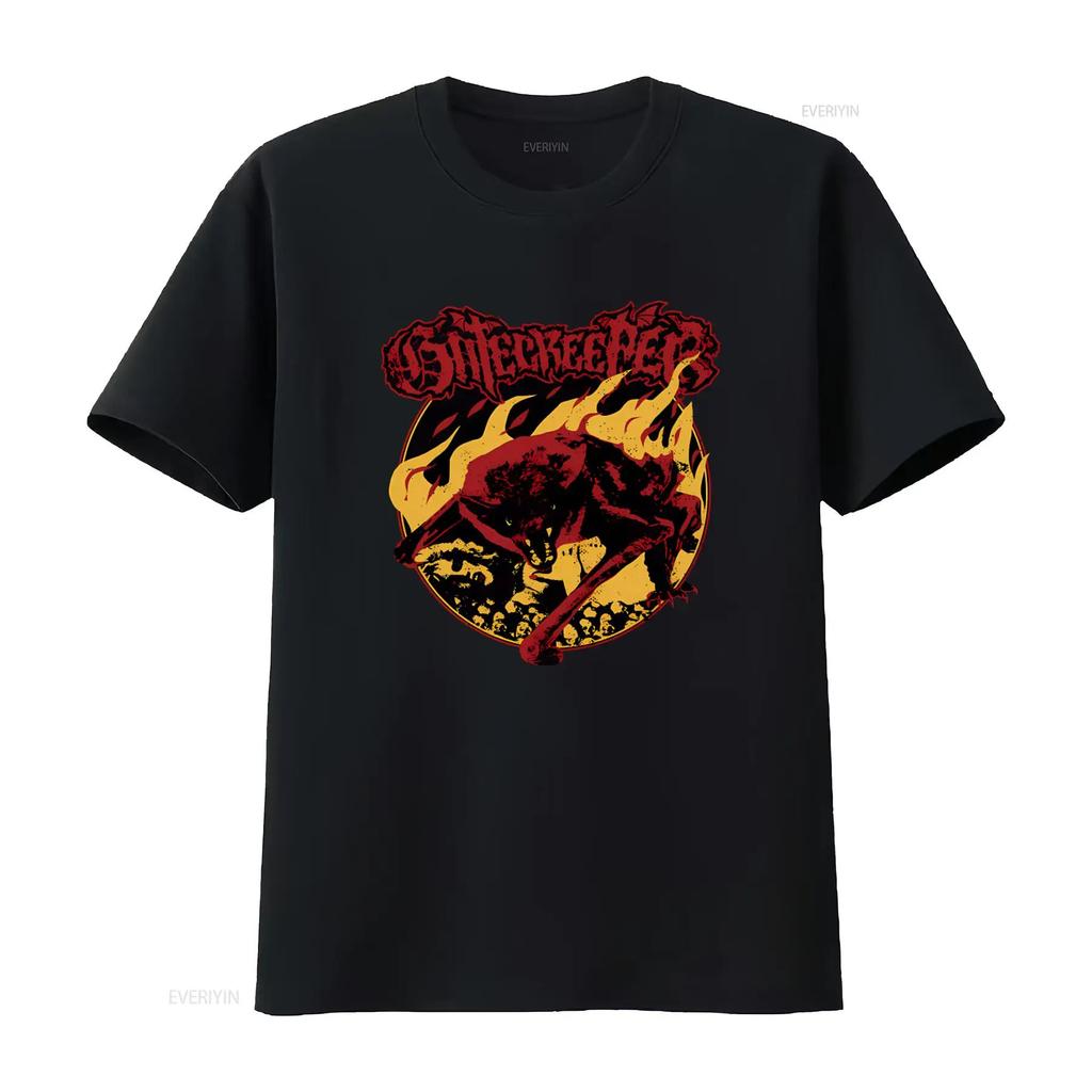GATECREEPER Craving Flesh T Shirt Gothic Wolf Flame Design for Breathable Graphic Stylish Hom