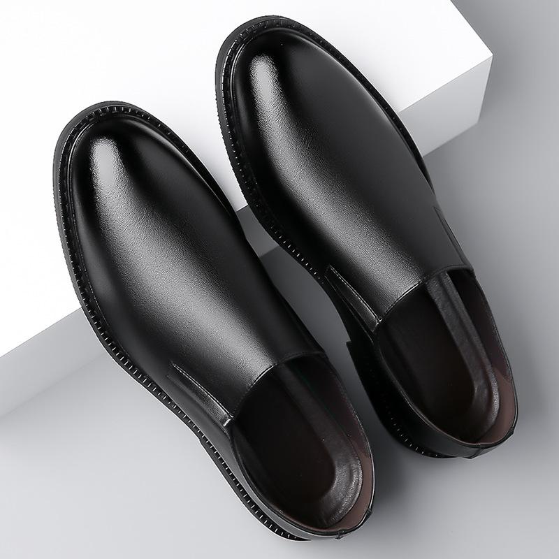 FashionSolid Color Leather Shoes for Men 2024 Spring Autumn New Designer Men's Dress Shoes Fashion British Casual Loafers Male