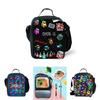 Stilvolles und lustiges dreiteiliges Rucksack-Set für Kinder mit geometrischen Mustern
