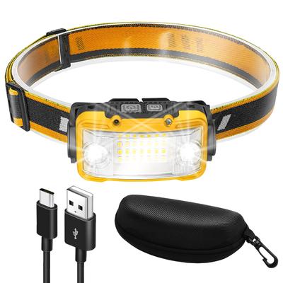 Scheinwerfer LED Wiederaufladbares Nackenlicht 17 Stunden Licht mit Etui Ultraweitwinkel Kleiner Sensor Ausgestattet mit Katastrophenschutz Wasserdicht Camping