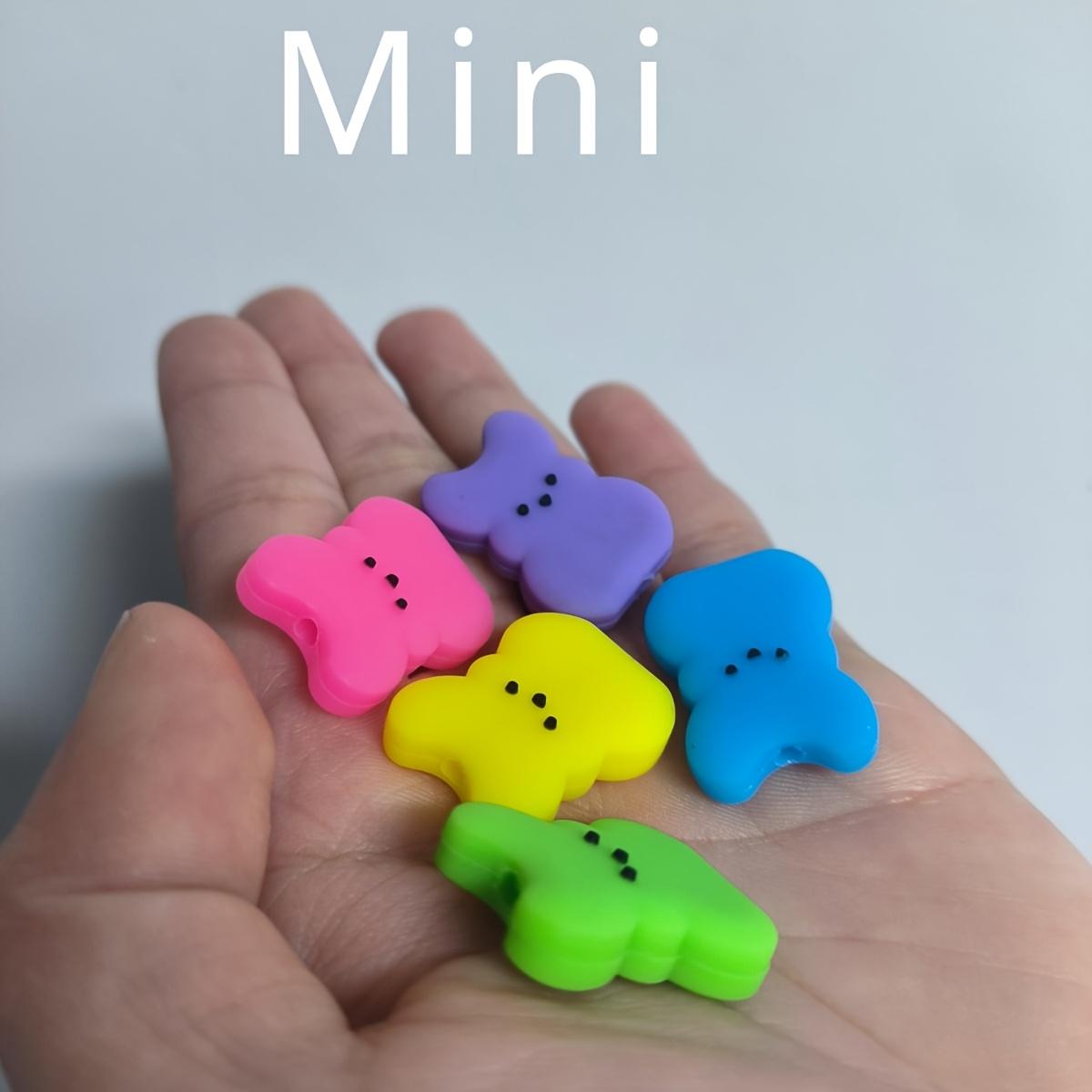 

Разноцветные силиконовые бусины в виде пасхального кролика для DIY поделок - Идеальны для украшения ручек и изготовления ювелирных изделий, Праздничные украшения, Силиконовые бусины для рукоделия 5pcs