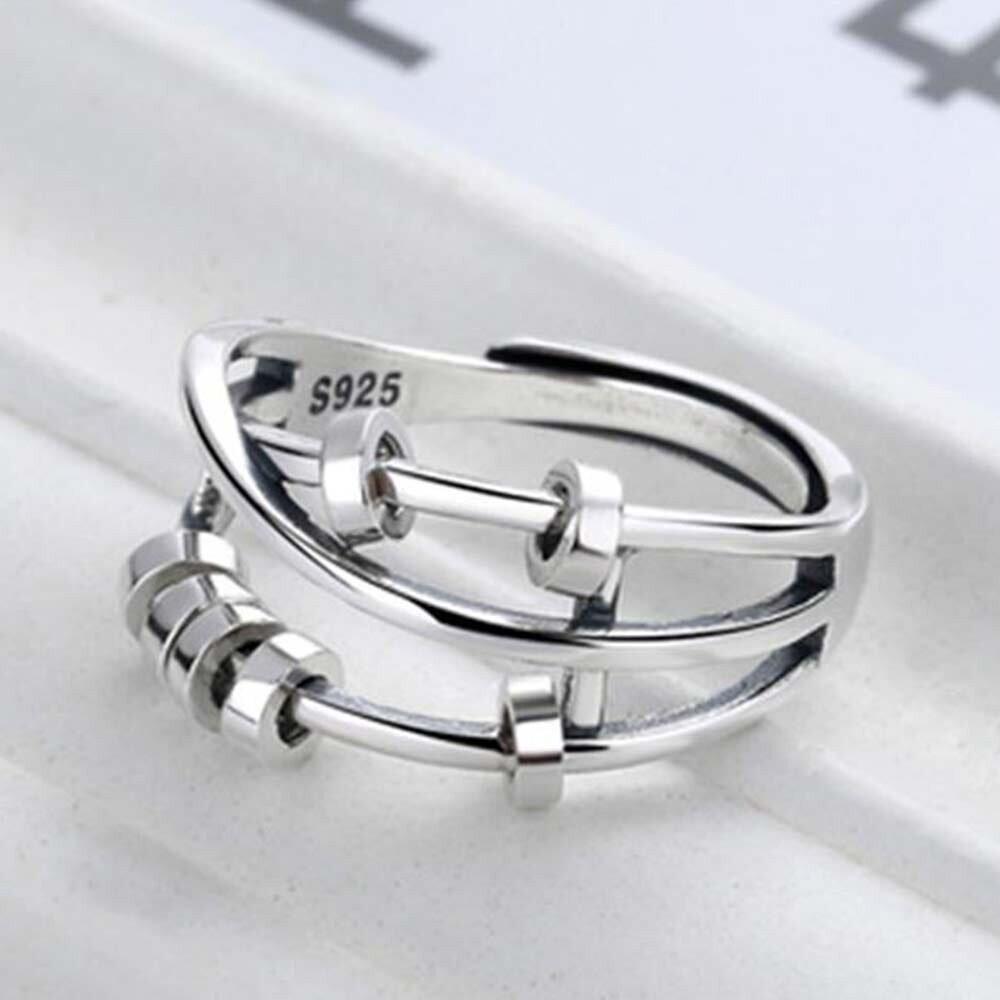 Ring Bead Silver Stress Relief Anxiety Transfer Bead Fashion Accessory Women