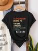 An die Person hinter mir Briefdrucke Damen T-Shirt Lässig Locker Kurzarm Street Atmungsaktive Kleidung Sommer O-Ausschnitt T-Shirts