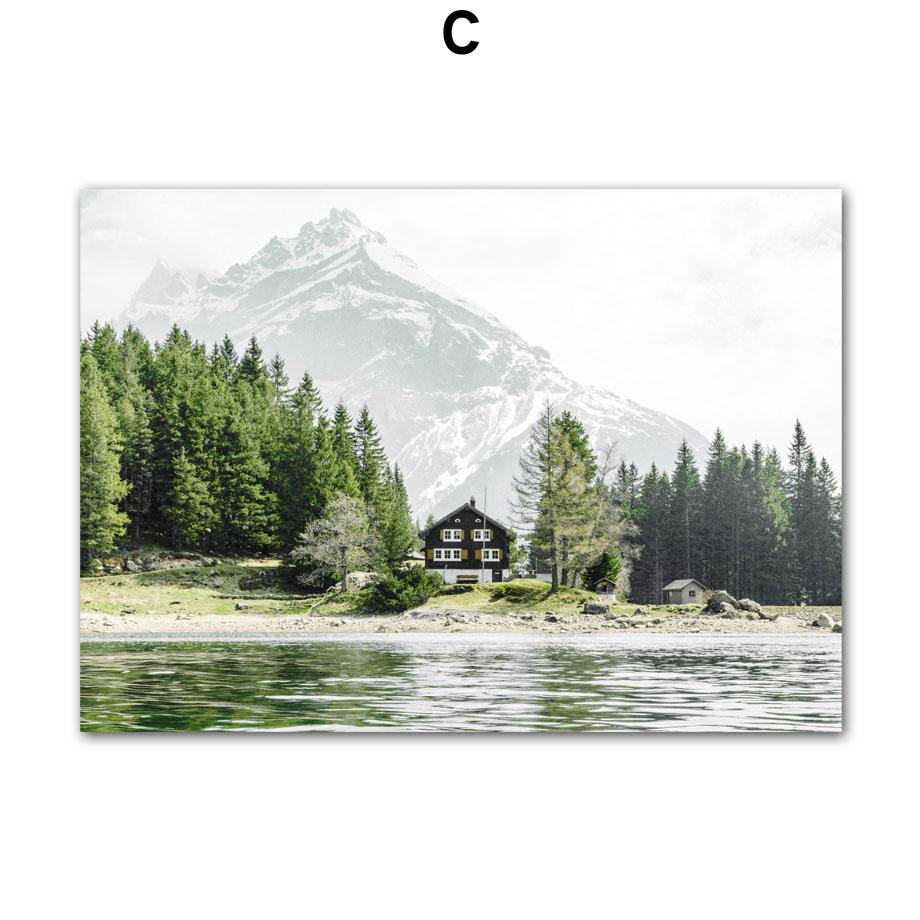 Câmp verde Natură primăvară plantă moara de vânt botanică mașină pictură pe pânză fermă poster artă perete imagine pentru camera de zi decor acasă