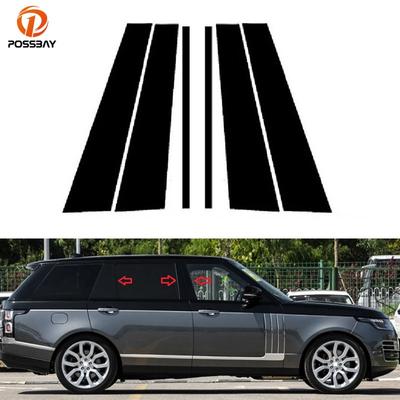6 adet araba kapı pencere ayağı direkleri ayar kapağı etiket parlak siyah dış parçalar Land Rover Range Rover için L405 2014-2021