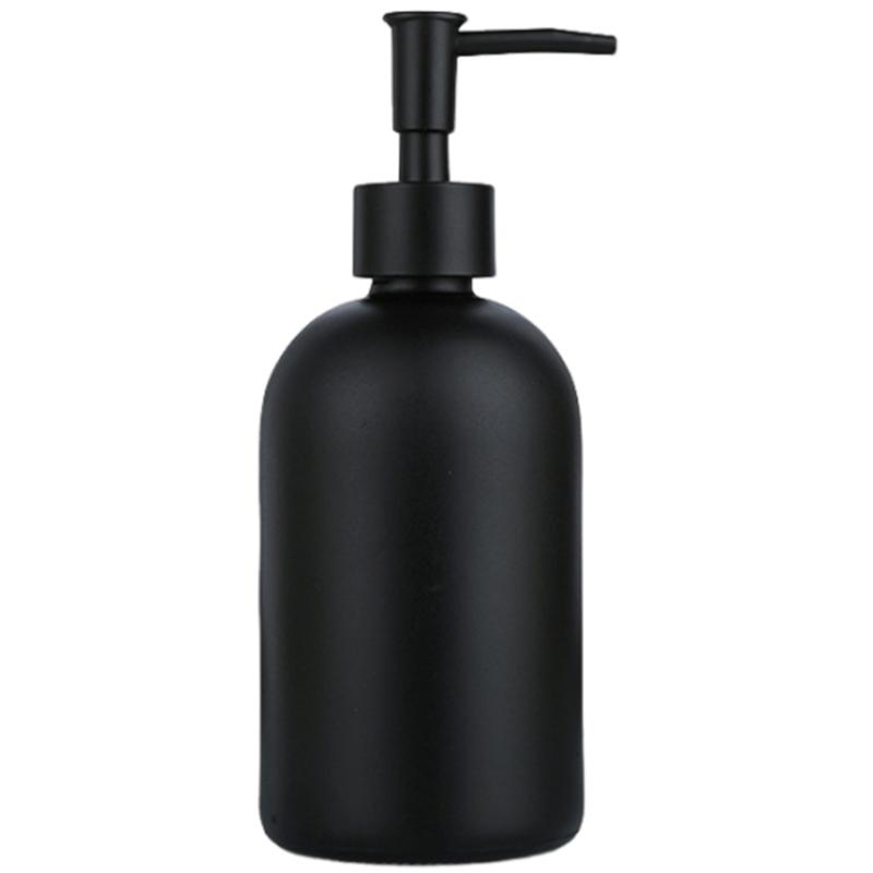 410ml Soap Dispenser Glass Lotion Bottle with Rustproof Stainless Steel for Bathroom and Kitchen Use