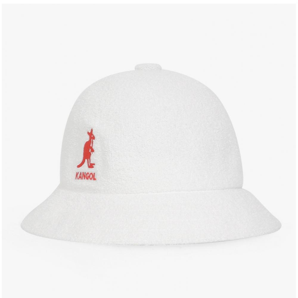 Kangol K3407 White Bermuda Casual Big Logo Bucket Hat