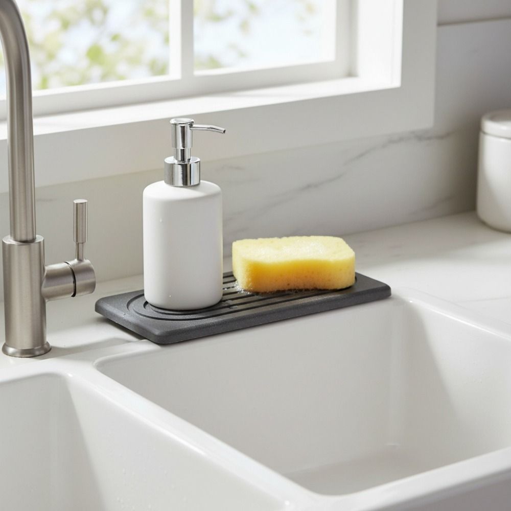 Plateau de salle de bain en terre de diatomées à séchage rapide 2 pièces Plateau absorbant l'humidité Plan de travail de cuisine