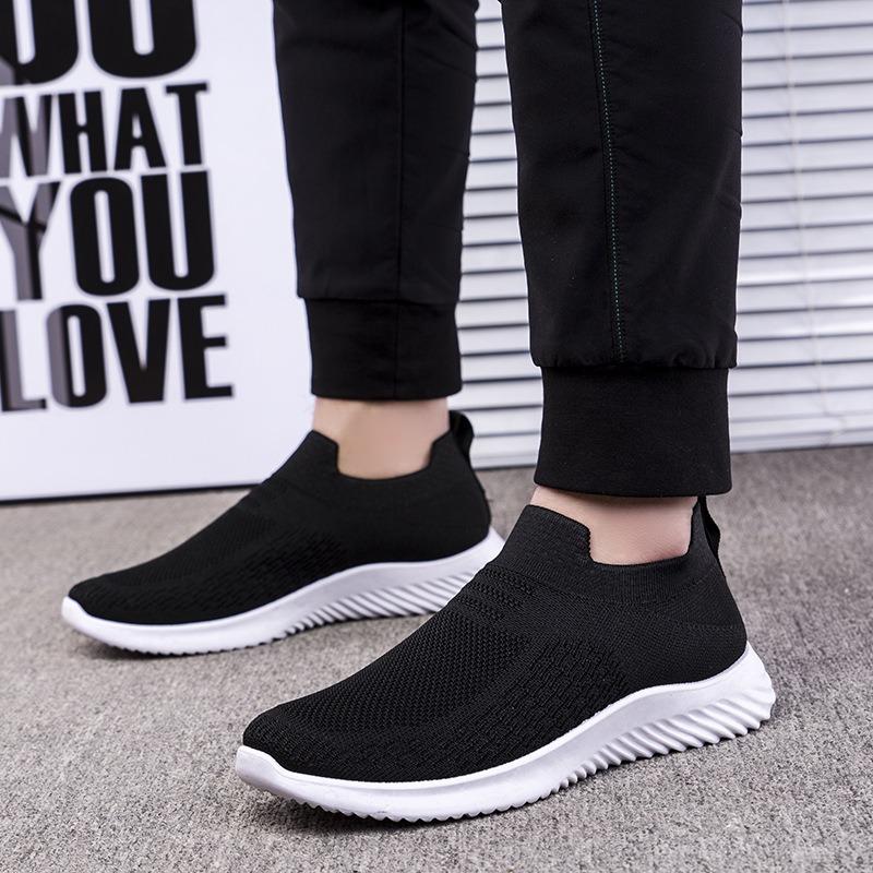 Men's Summer Fly Knit Mesh Sneakers, Breathable Versatile Trendy Athletic Casual Shoes for Teens & Adults
